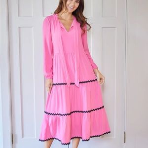 NWT Sail To Sable Bow Front Midi Dress with Ric-Rac, Small